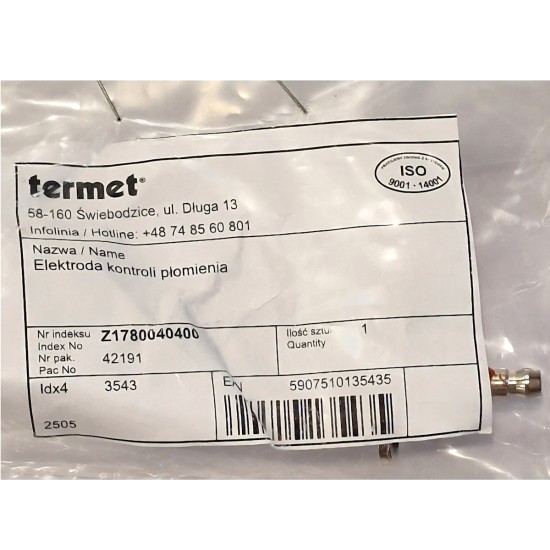 Electrod supraveghere flacara Termet Z1780040400 Electrod supraveghere flacara Termet Z1780040400