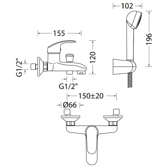 Baterie Cada-Dus Reno Eurorama 12210M | Set Dus Inclus Baterie Cada-Dus Reno Eurorama 12210M | Set Dus Inclus